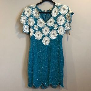 Stunning Vintage John Wanamaker Beaded Dress Sz 8